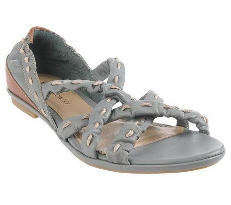 B. Makowsky Leather Criss Cross Sandals - A214345