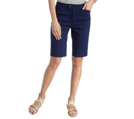Isaac Mizrahi Live! Stretch Fly Front Walking Shorts - A214745