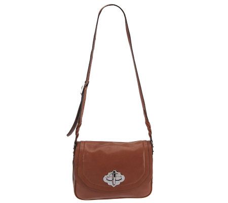 orYANY Leather Celeste Turnlock Shoulder Bag