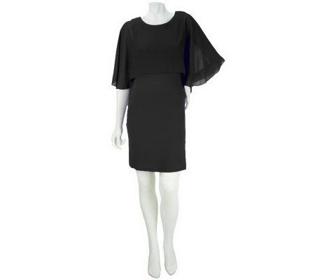 M by Marc Bouwer Knit Dress with Sheer Overlay - A224345