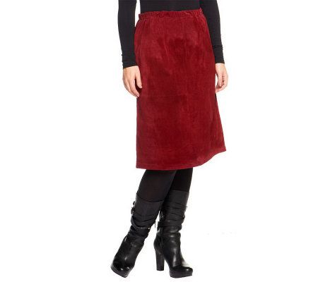 Denim & Co. Washable Suede Skirt with Seam Detail - A227445