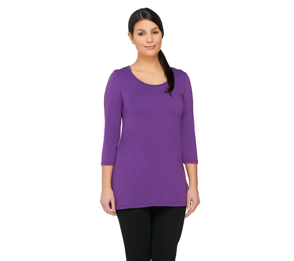 Women with Control Cotton/Modal Ballet Neck Tunic - A229645