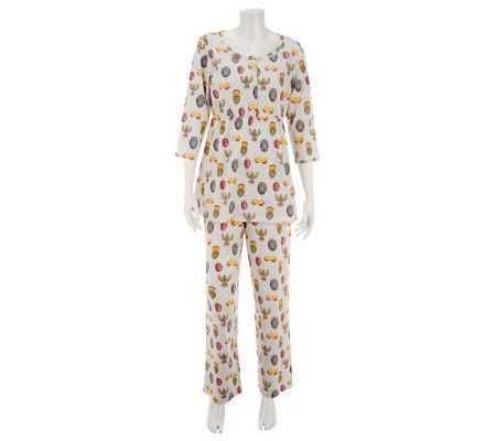 SleepIn by BedHead PJs Faberge Egg 2-Piece Placket Lounge Set - A230145