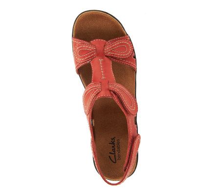 Clarks Bendables Lexi Walnut Leather Sandals w/Adjustability