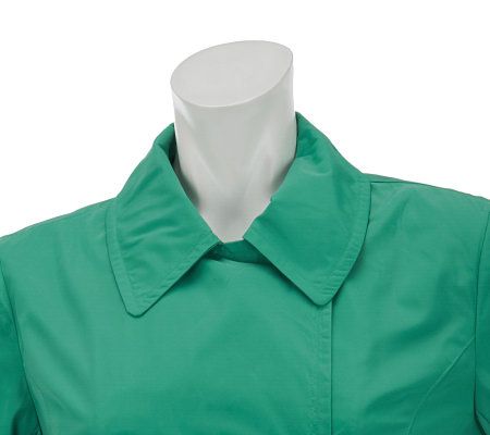 Dennis Basso Water Resistant Double Breasted Snap Front Jacket