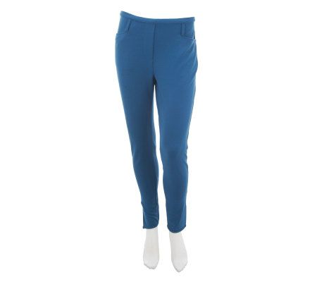 Jennifer Hudson Collection Ponte Knit Pants w/ Pocket & Seam Detail - A232945