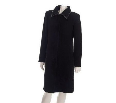 As Is Modernist by Guillaume Wool Blend Coat with Knit Collar - A233045