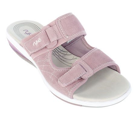 Ryka Suede Double Strap Sandal w/Flex Grooves & Visible Tech.