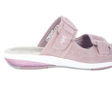 Ryka Suede Double Strap Sandal w/Flex Grooves & Visible Tech.