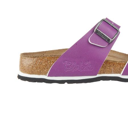 Birkis Embossed Double Strap Adj. Buckle Sandals