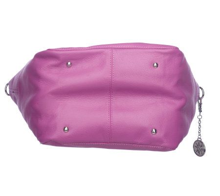 Isaac Mizrahi Live! Pebble Leather Double Handle Slouchy Tote