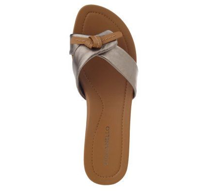 Tignanello Leather Thong Sandals w/ Bow Detail