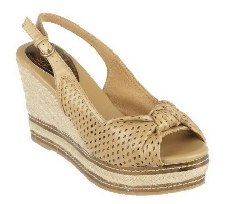 KathyVanZeeland Peep Toe Espadrilles w/ Adjustable Slingback - A214346
