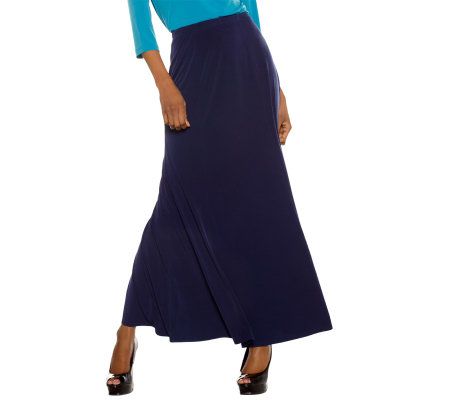 Susan Graver Liquid Knit Pull-on Petite Maxi Skirt - A220746