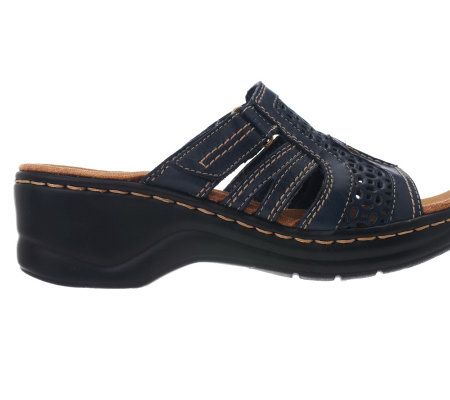 Clarks Bendables Lexi Bark Leather Sandals w/ Adj. Straps