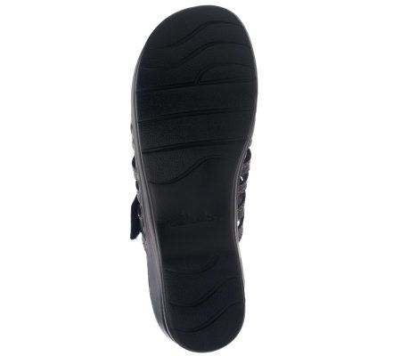 Clarks Bendables Lexi Bark Leather Sandals w/ Adj. Straps