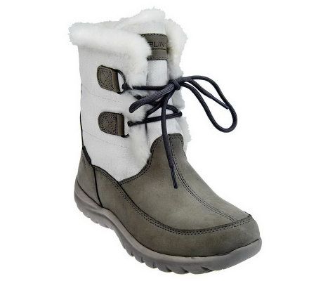 Mountrek Lisa Lace-up Waterproof Leather and Canvas Boots - A228046