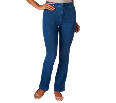 Isaac Mizrahi Live! Icon Grace Slim Boot Cut Knit Pants - A228346