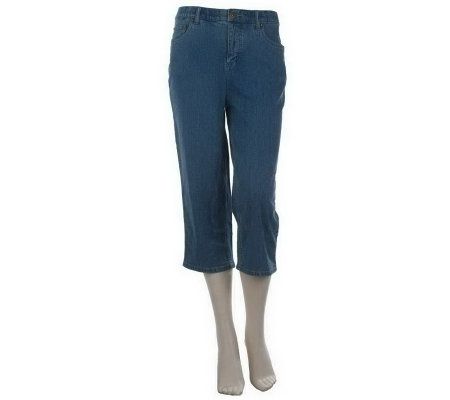 As Is Denim & Co. Tummy Slimming Denim Capri Pants - A236246