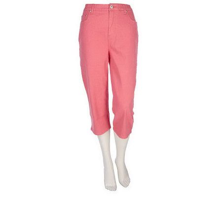 As Is Denim & Co. Tummy Slimming Denim Capri Pants - A236246