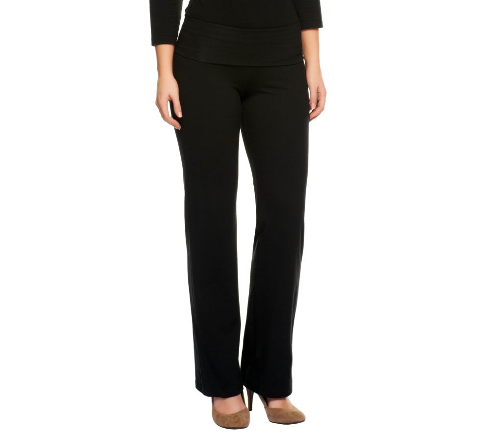 Women with Control Comfort Fold Petite Length Knit Pants - A202047