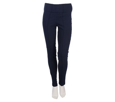 Motto Seam Detail Slim Leg Pants w/ Convertible Waistband - A213147