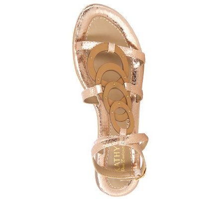 KathyVanZeeland Gladiator Sandals with Circle Detail