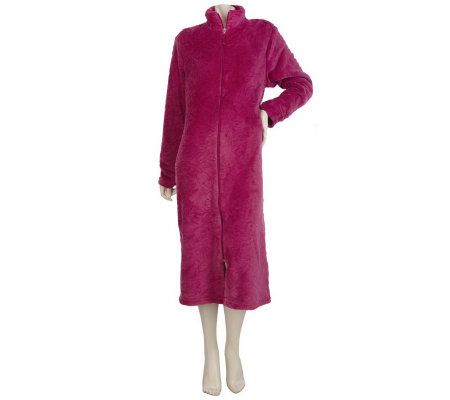 Carole Hochman Swirling Vines Sculpted Fleece Zip Lounger - A216647