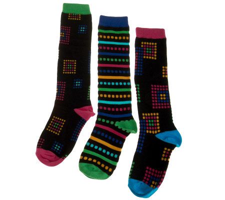 little missmatched 6-pack Zany Dotted Knee High Socks