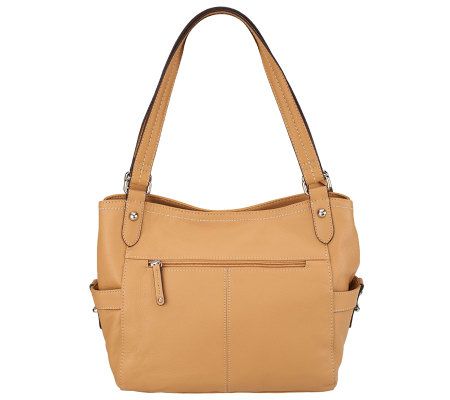 Tignanello Pebble Leather North/South Shopper with Side Pockets