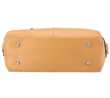 Tignanello Pebble Leather North/South Shopper with Side Pockets