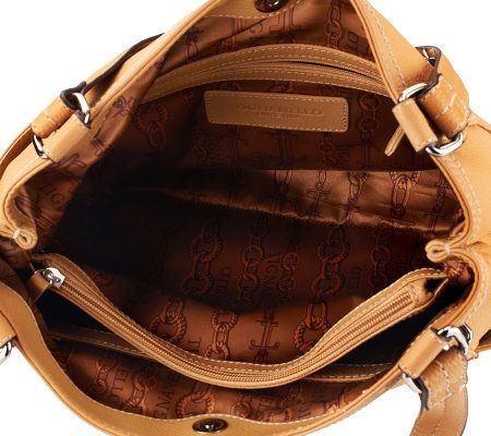 Tignanello Pebble Leather North/South Shopper with Side Pockets