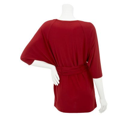 Attitudes by Renee Scoopneck Tunic with Belt