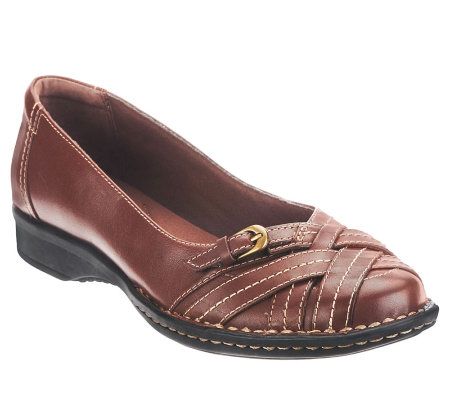 Clarks Bendables Recent Kiko Leather Shoes w/ Woven Detail - A230247