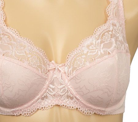 Barely Breezies Set of 2 Microfiber and Lace Support Bras