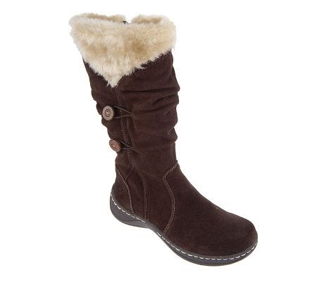 BareTraps Suede Water Resistant Faux Shearling Boots - A96247