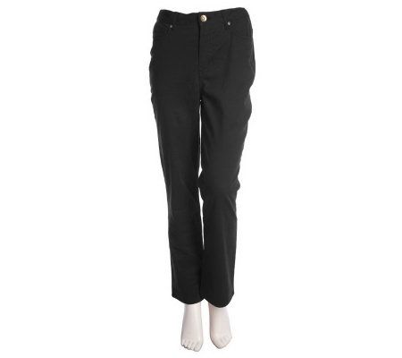 Denim & Co. Regular Classic Waist Brushed Twill Straight Jeans - A209748