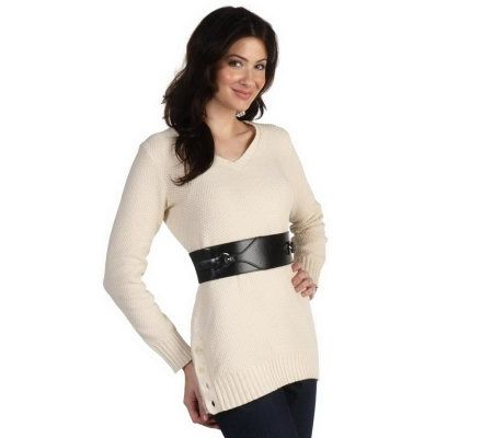 Isaac Mizrahi Live! Double Wrap High Waist Stretch Belt - A212948