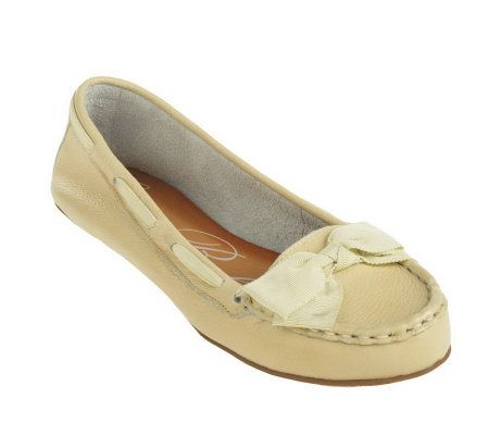 Ciao Bella Leather Moccasins with Grosgrain Ribbon - A213548