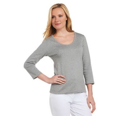 Liz Claiborne New York Essentials Rounded V-neck T-shirt - A218548