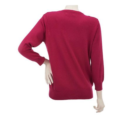 Kelly by Clinton Kelly 3/4 Sleeve Cardigan with Eyelet Detail