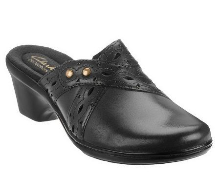 Clarks Bendables Addey Trust Leather Cut-out Clogs - A228148
