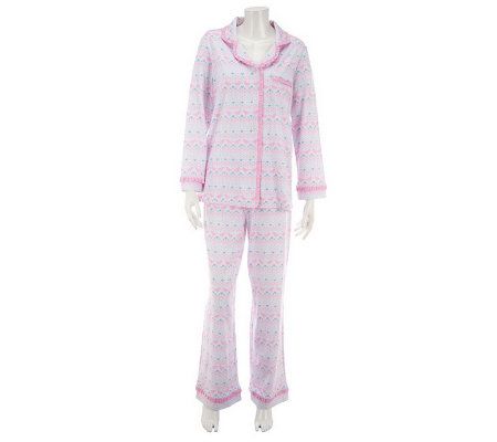 SleepIn by BedHead PJs Fair Isle Notch Collar Pajama Set - A230148