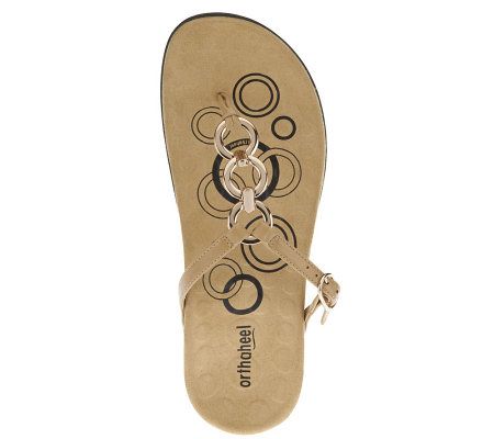 Orthaheel Anna Orthotic Thong Sandals w/ Chain Detail