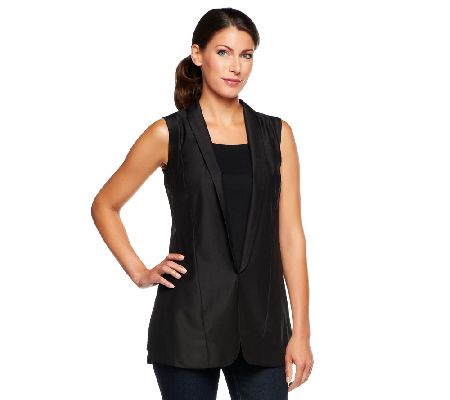 Jennifer Hudson Collection Vest with Sheer Inset Detail - A232948