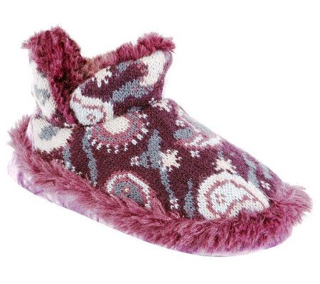 Muk Luks Bea Fur Lined Ankle Booties - A326548
