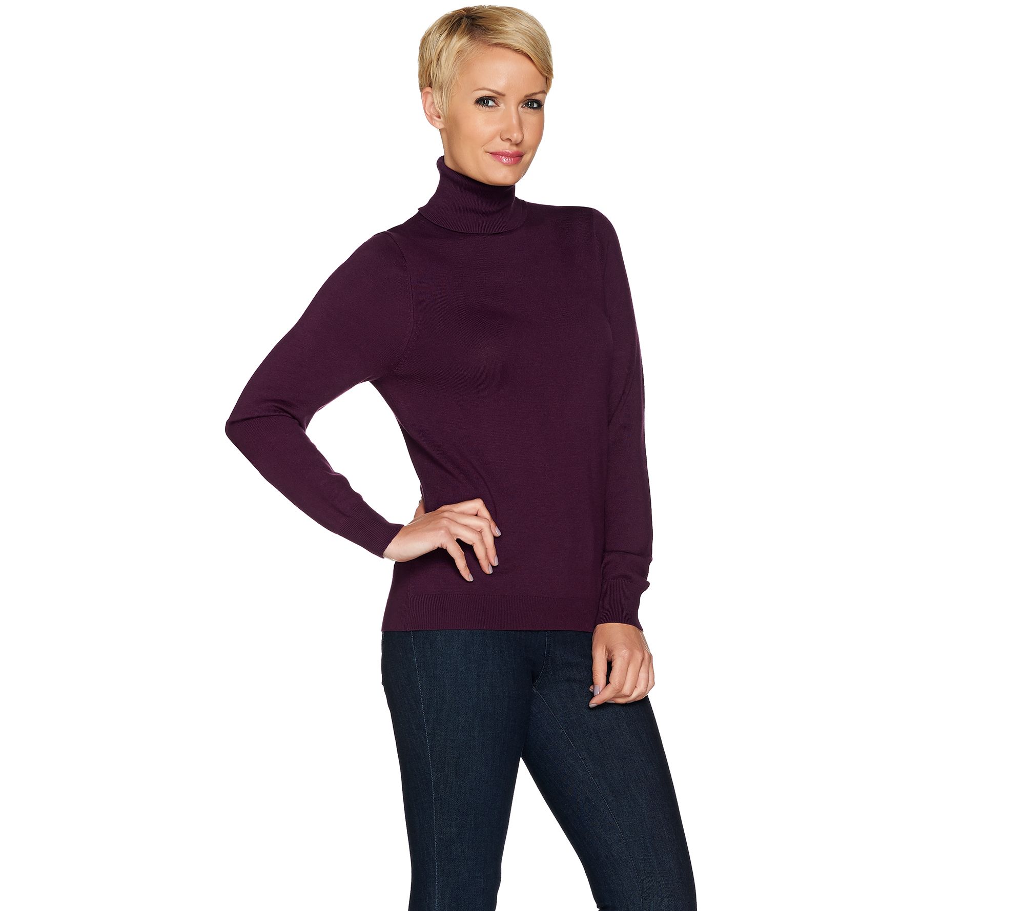 Linea by Louis DellOlio Whisper Knit Long Sleeve Turtleneck - A72448