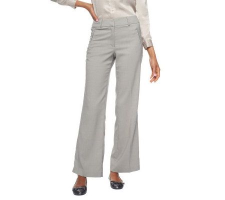 Liz Claiborne New York Hepburn Tweed Wide Leg Trouser Pants - A217749