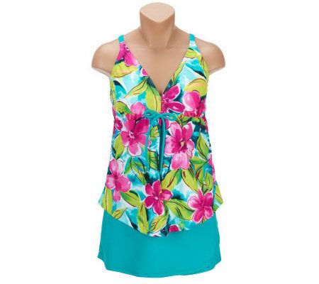 Ocean Dream Signature Hawaiian Breeze Flyaway Tankini with Skirtini - A222949