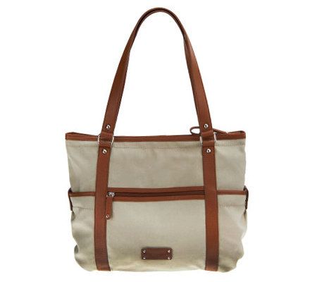 Tignanello Canvas Tote Bag with Pouch